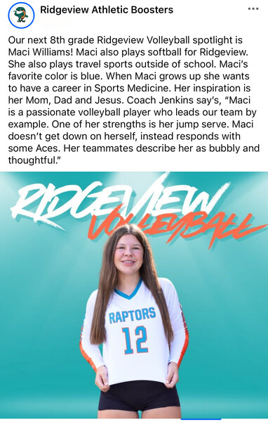 APVA APVA Girls 14-1 2026:    Maci Williams